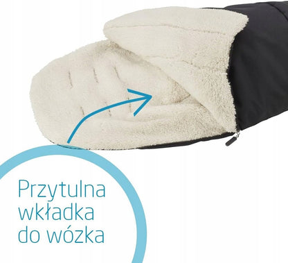 MAXI-COSI uniwersalny śpiworek do wózków, przytulna wkładka do wózka, czarny zimowy śpiworek 2 w 1