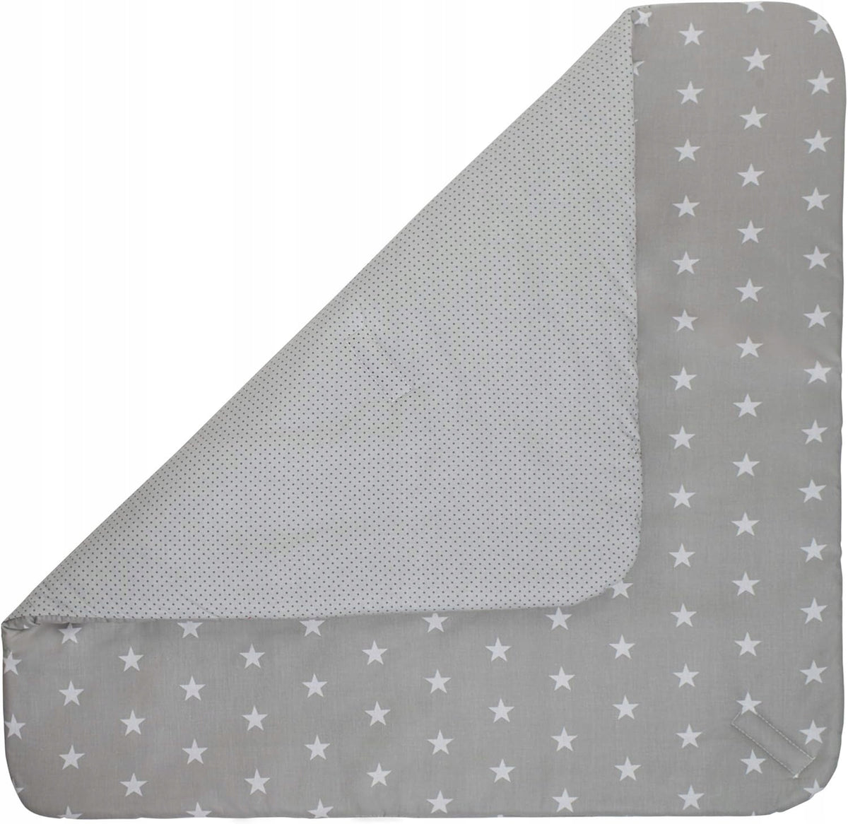 MEDIPARTNERS rożek becik 75 x 75cm szary dwustronny z gwiazdkami, ciepły i miękki