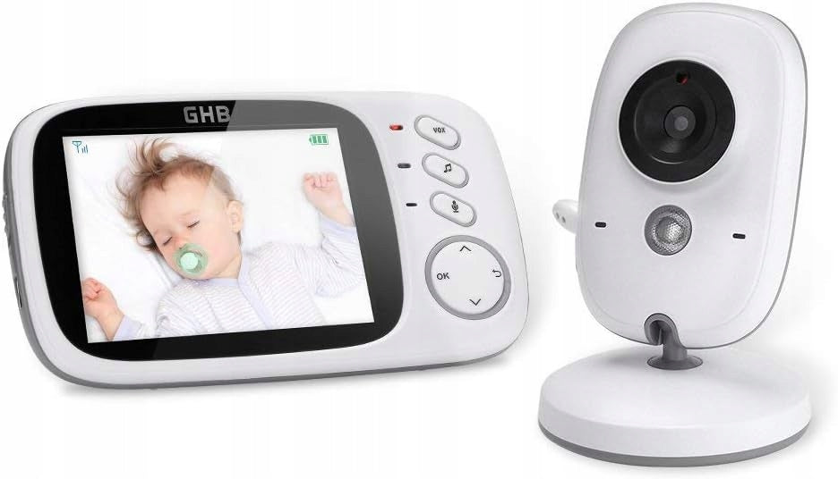 GHB VB603 cyfrowa niania elektroniczna 3,2" LCD, biała, z kamerą i odbiornikiem