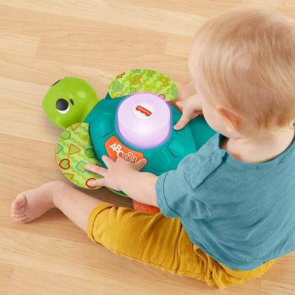 FISHER-PRICE GXK35 interaktywny żółw j.niemiecki, świecąca zabawka edukacyjna dla niemowląt 9m+