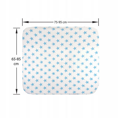 LILLY AND BEN 2x pokrowiec frotte na przewijak, bawełniany pokrowiec w niebieskie gwiazdki, 75-95 cm