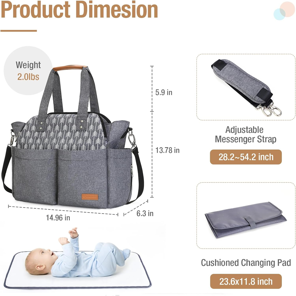 Bolsa para carrito con cambiador