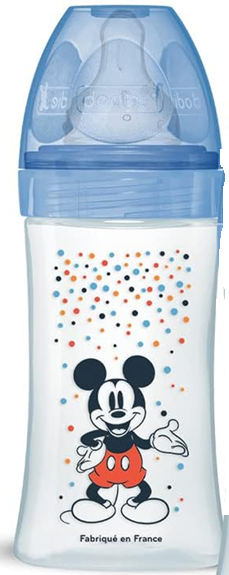 DODIE biberón 270 ml 0-6 m tetina 2 flujo medio MICKEY