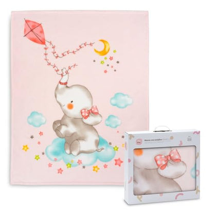 Interbaby Elefante Cometa manta rosa 110x140 cm