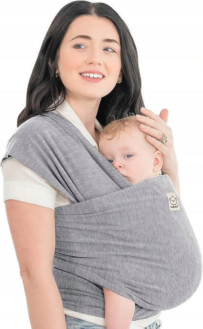 KEABABIES chusta elastyczna do noszenia 520 x 55 szara, miękka chusta dla noworodka i niemowlęcia