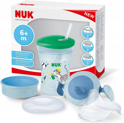 NUK set de aprendizaje para beber vaso + 3 boquillas