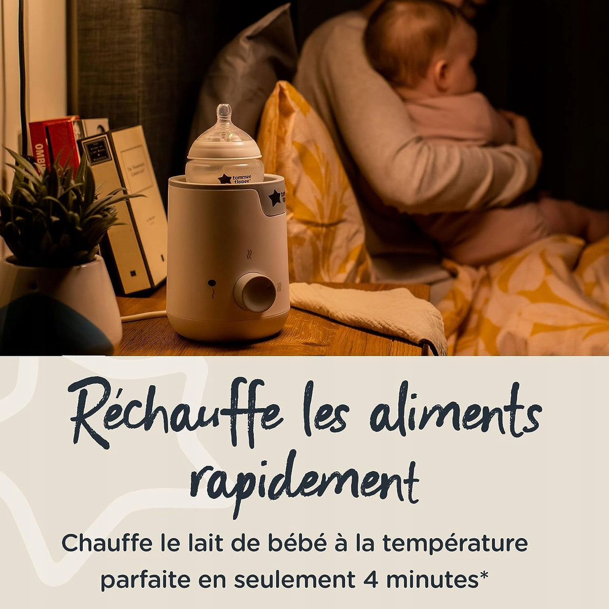 TOMMEE TIPPEE Easi-Warm podgrzewacz do butelek, szary, szybkie podgrzewanie mleka dla niemowląt
