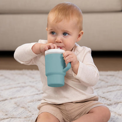 INFANTINO My 1st Tumbler vaso de silicona antigoteo con boquilla 266 ml 6 m+
