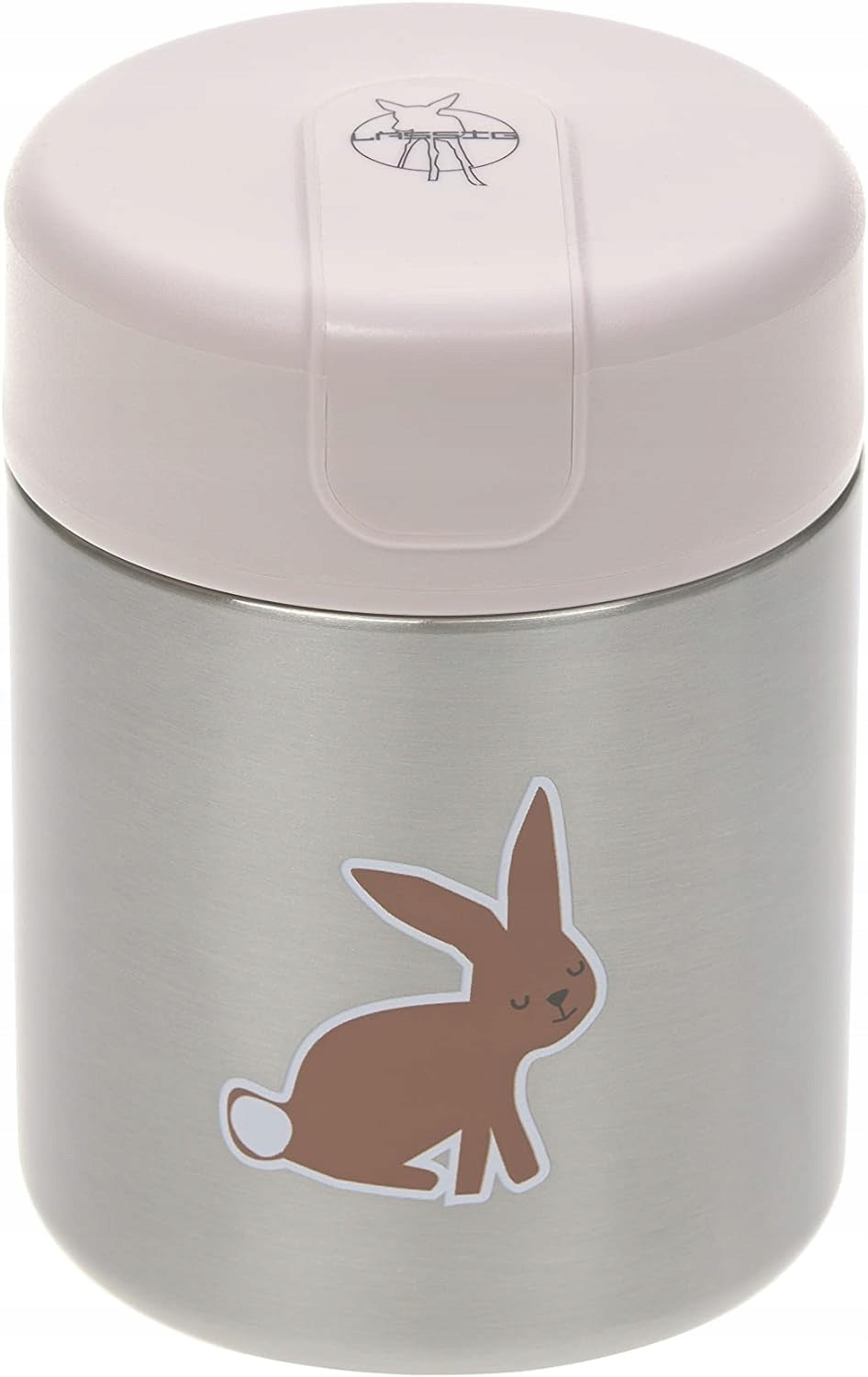 LASSIG Food Jar TERMOS OBIADOWY stal nierdzewna 315 ml, różowy termos obiadowy z motywem królika