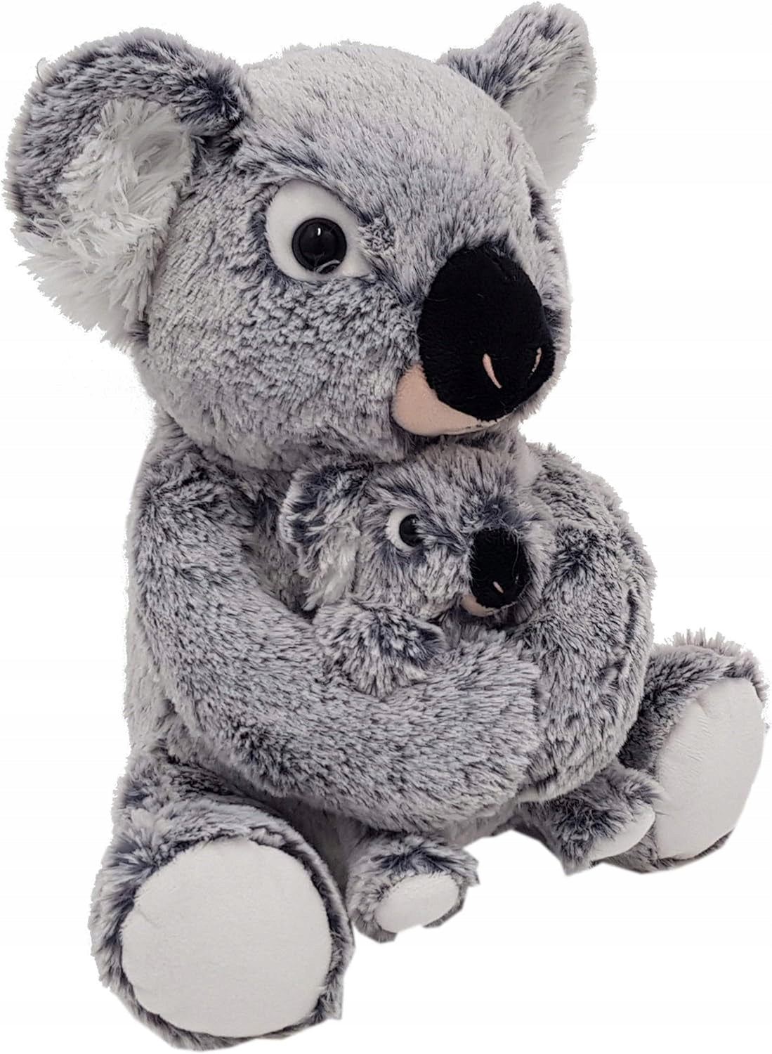 HEUNEC Misanimo MIŚ KOALA z dzieckiem 27 cm, szary pluszowy koala SoftWool dla dzieci 0+