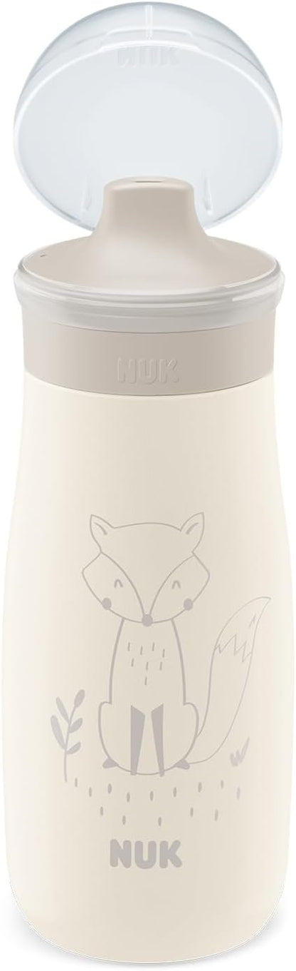 NUK Mini-Me Sip stalowa butelka z twardym ustnikiem 300 ml 9 m+ LIS, beżowa butelka z lisem