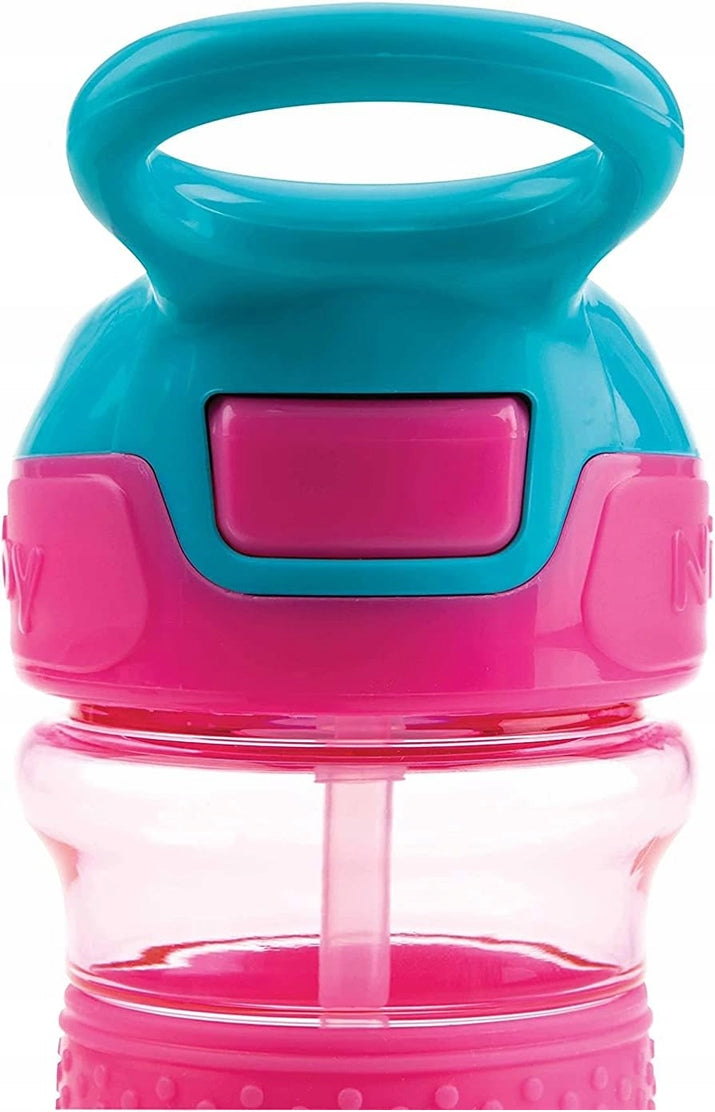 NUBY Vaso antiderrame Flip-it de tritán con pajita y boquilla 3 m+ 360 ml