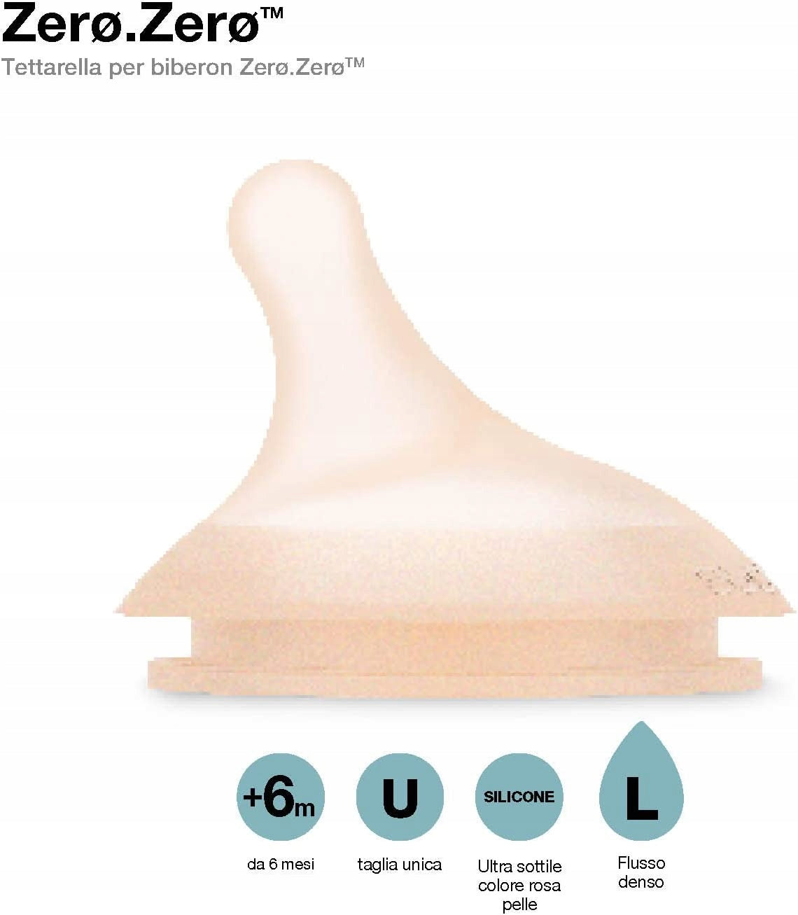 SUAVINEX Zero Zero smoczek do butelki x2 6m+ silikonowy rozmiar L antykolkowy