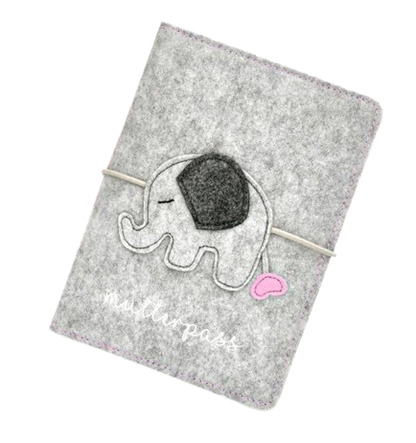 BABY CHEEK funda de fieltro para tarjeta de embarazo ELEFANTE 13,5 x 19,5 cm