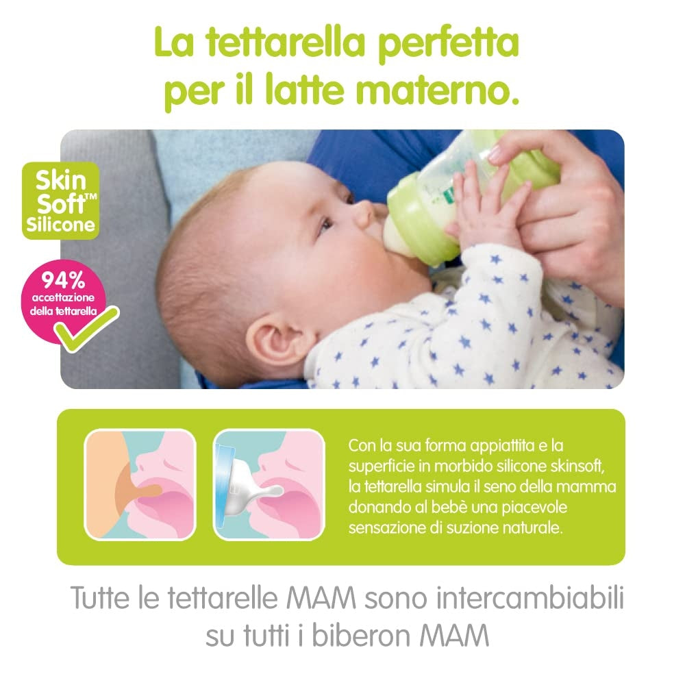 MAM Easy Start butelka antykolkowa 260ml 2m+ z miękkim silikonem SkinSoft dla naturalnego karmienia