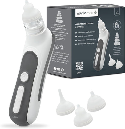NUVITA aspirador nasal con luz y música + 3 puntas, funda y pinzas