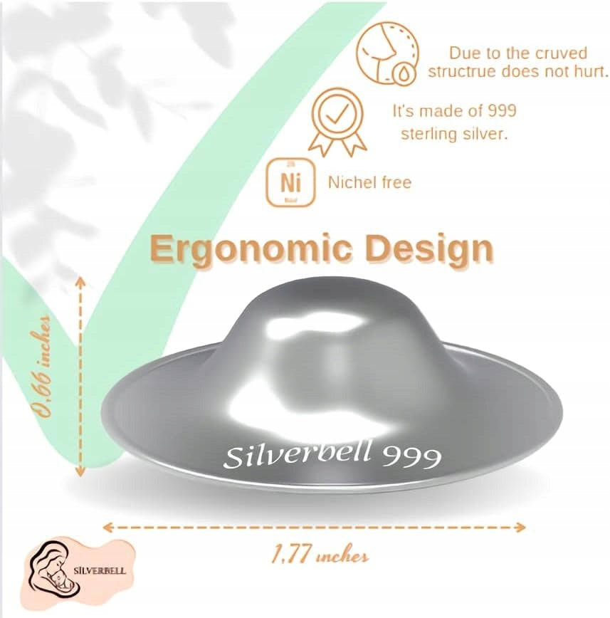 SILVERBELL protectores de pezones de plata para lactancia