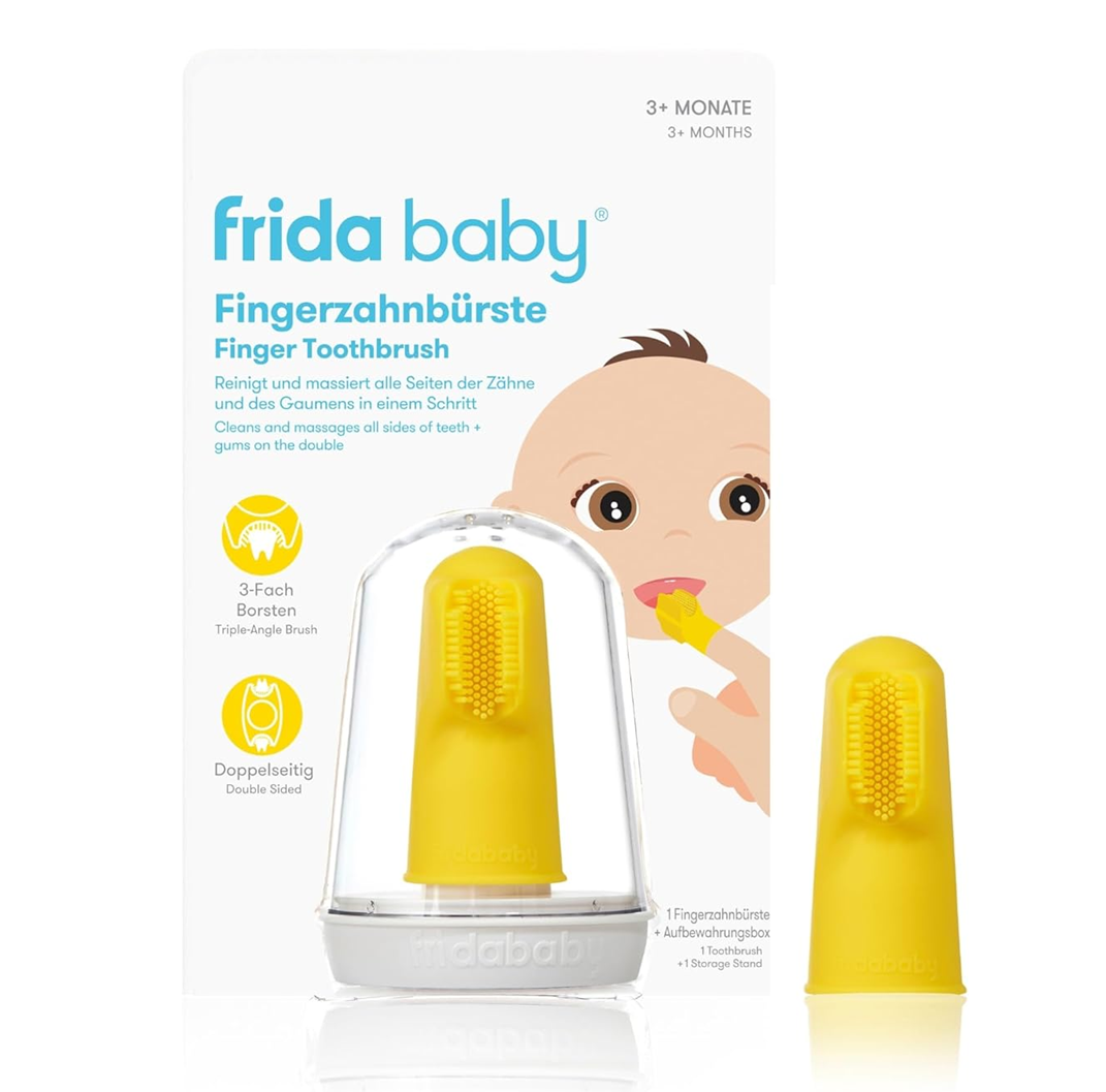 FRIDA BABY cepillo de dientes de silicona para dedo con funda