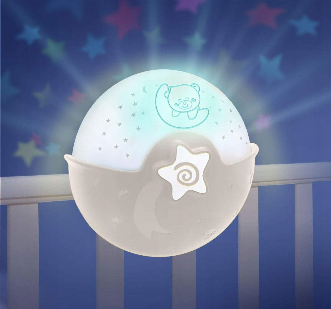 INFANTINO Soothing Light lampka projektor czujnik, beżowa lampka nocna z projektorem gwiazdek do łóżeczka