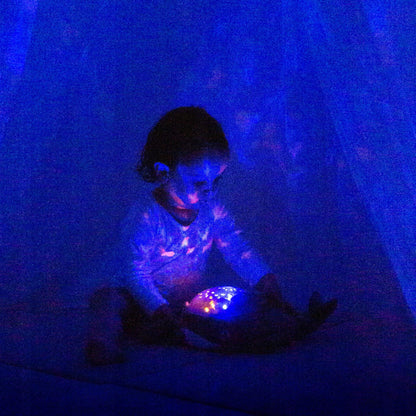 PABOBO Aqua Dream PROJEKTOR z melodią dla dzieci, niebieski projektor z dźwiękami i gwiazdkami