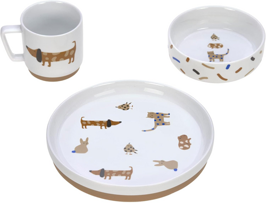 LASSIG Little Mateys set de vajilla de porcelana 3 piezas para niños
