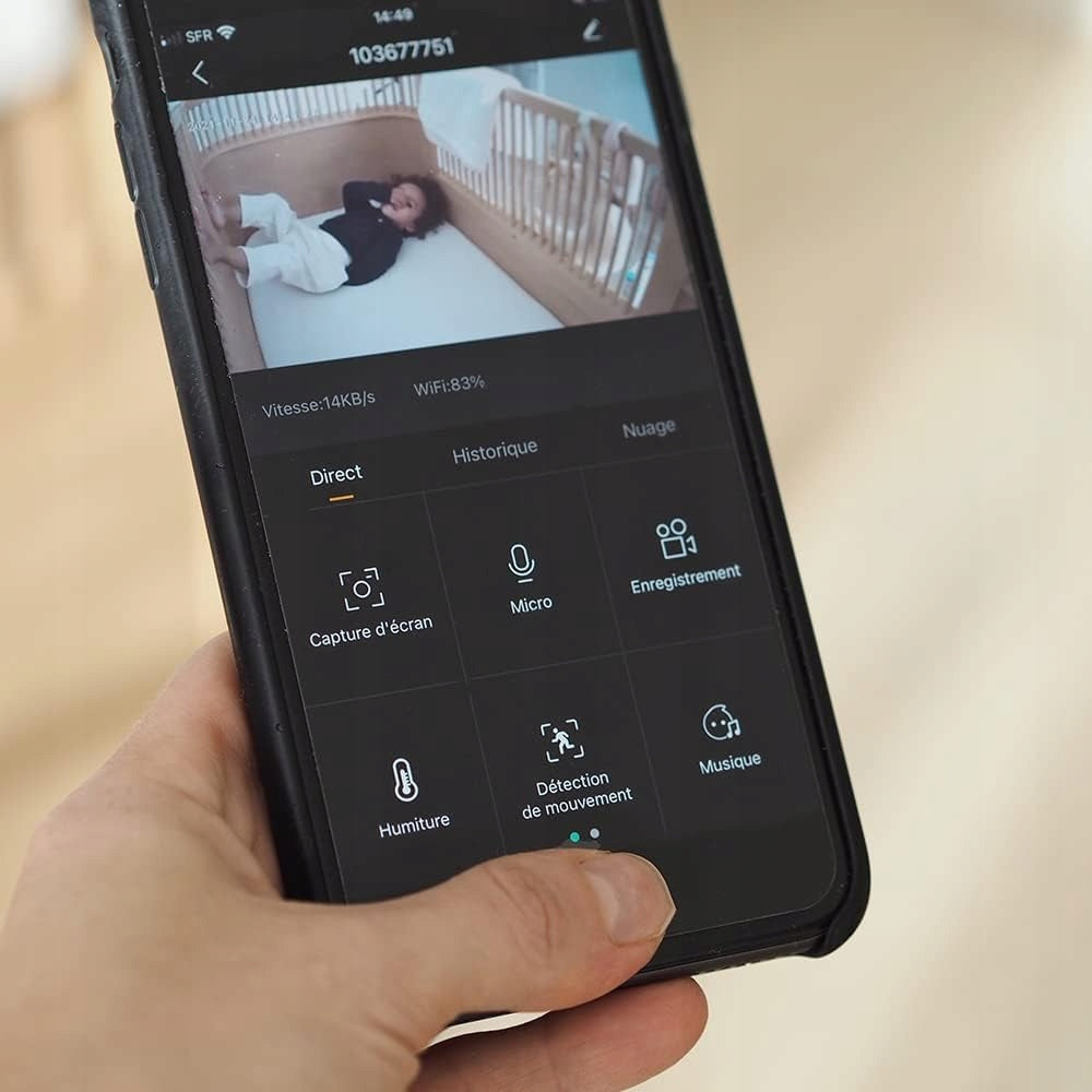 BEABA Zen Premium niania elektroniczna kamera 360° Full HD aplikacja, podgląd dziecka na smartfonie