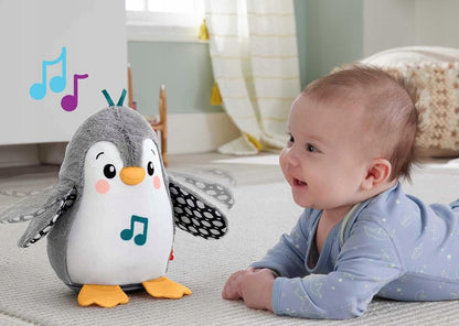 FISHER-PRICE HNC10 kiwający się pingwin z melodiami 21 cm, interaktywna zabawka dla niemowląt