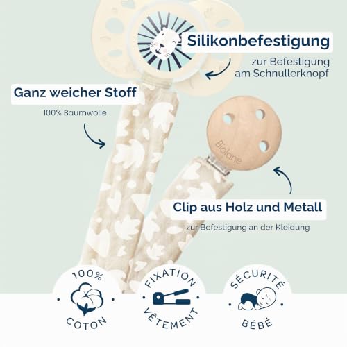 Biolane clip de algodón para chupete con colgante