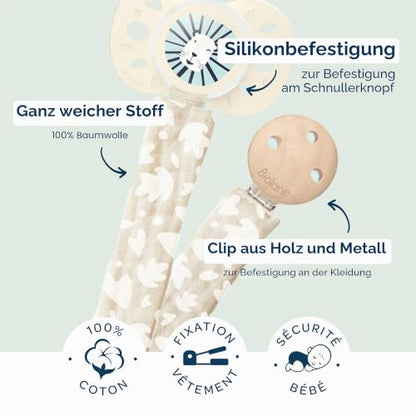 Biolane clip de algodón para chupete con colgante