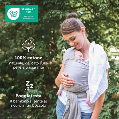 LALENI fular portabebés elástico para bebés hasta 15 kg