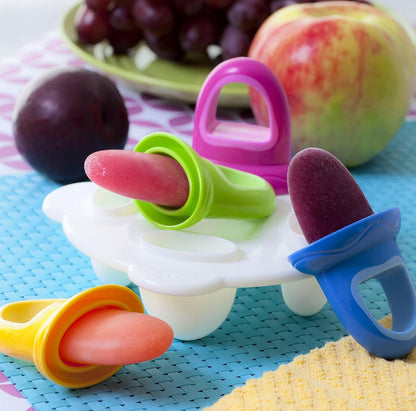 NUBY foremki do lodów w kształcie smoczka 6m+ bez BPA, kolorowe foremki do domowych lodów dla dzieci