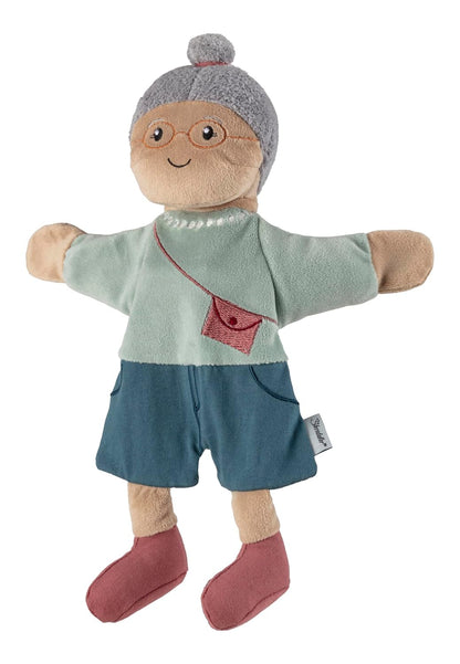 Sterntaler Oma marioneta de mano de abuela con gafas y collar