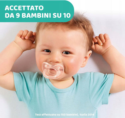 CHICCO PhysioForma smoczek x4 16-36m, silikonowy smoczek uspokajający BPA/BPS free, akceptowany przez dzieci
