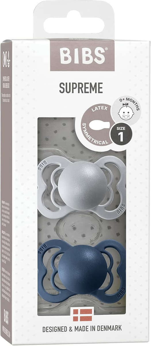 BIBS SUPREME chupetes calmantes de caucho natural 0-6 meses simétricos