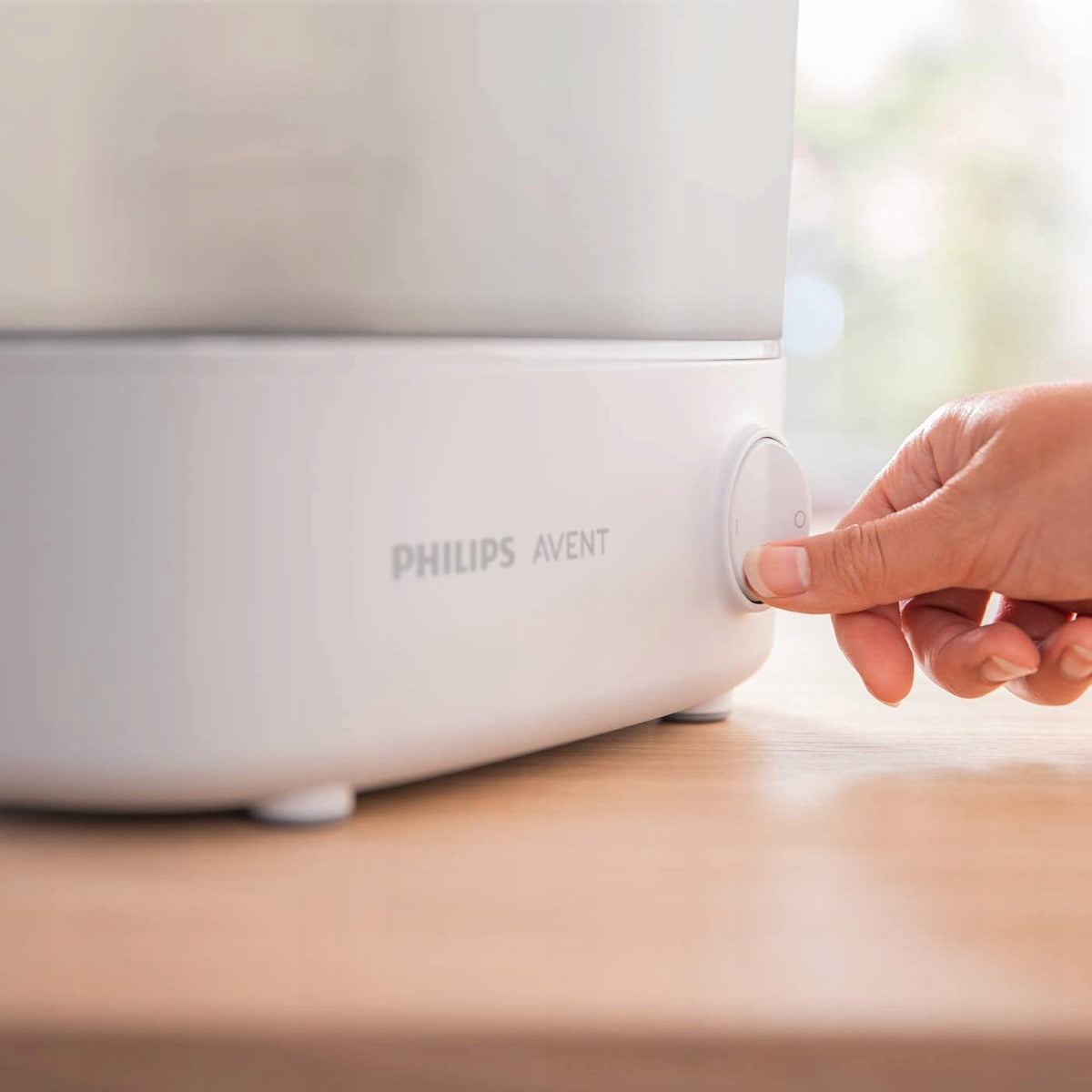 PHILIPS AVENT elektryczny sterylizator parowy U, biało-szary, używany sterylizator do butelek z pokrętłem