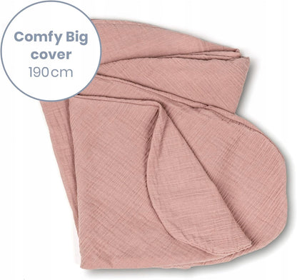 DOOMOO Comfy Big Cover poszwa na poduszkę ciążową 190cm ORGANIC COTTON, różowa poszewka bawełniana