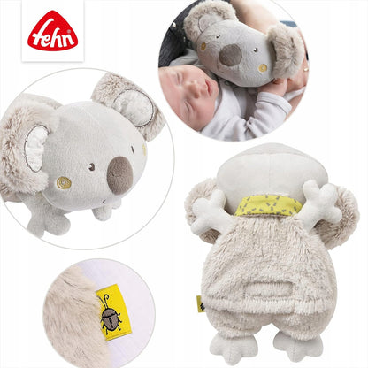 FEHN pluszowy KOALA TERMOFOR, szary miś termofor dla dzieci, miękki ogrzewacz z pestkami winogron