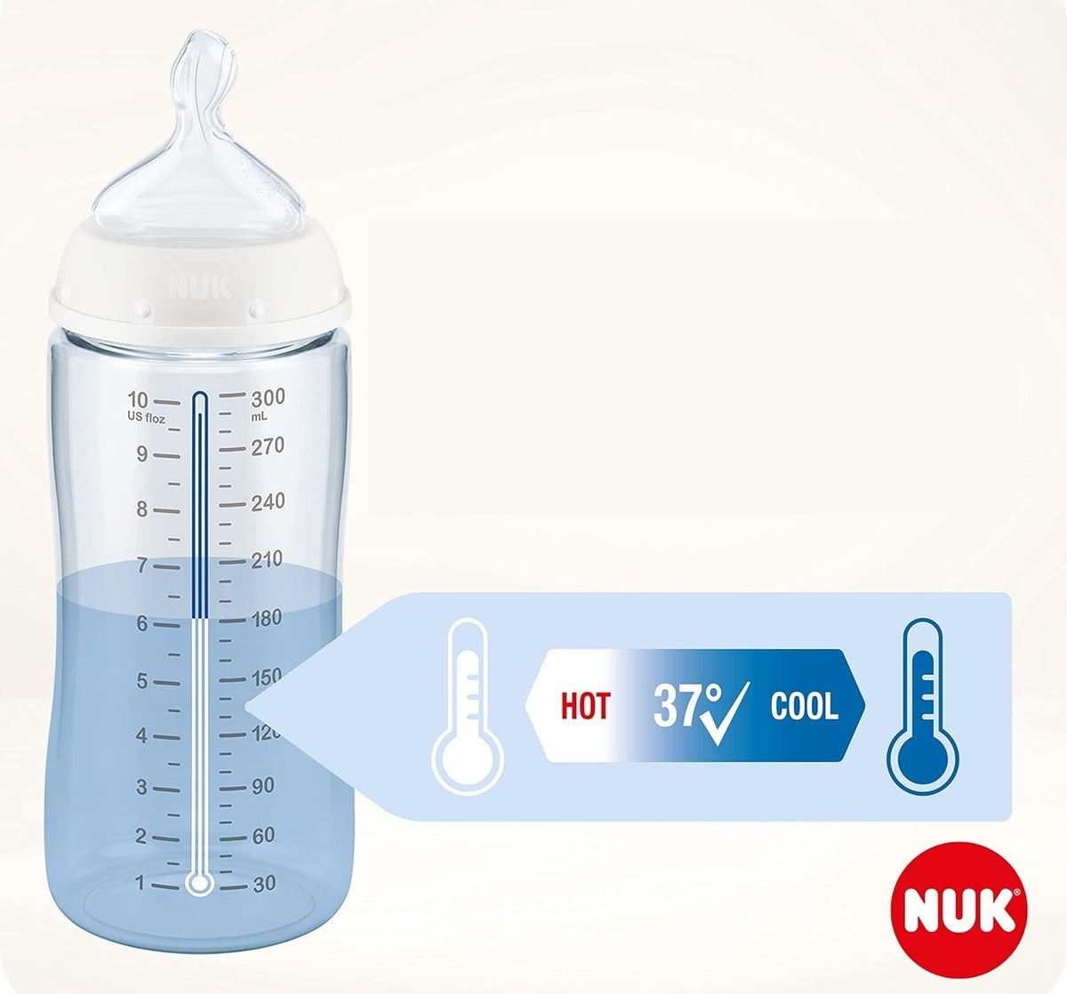 NUK First Choice+ 6-18 m biberón 300 ml con indicador de temperatura