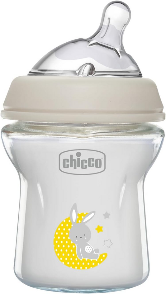 CHICCO Biberón de vidrio NaturalFeeling 150 ml 0+ flujo lento