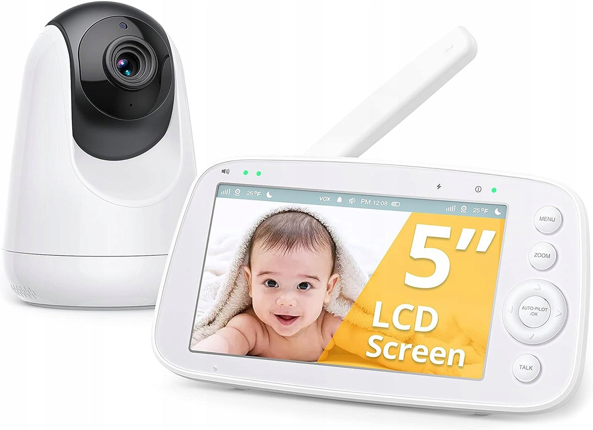 VAVA VA-IH006 niania elektroniczna 5" biała kamera i monitor LCD 5 cali