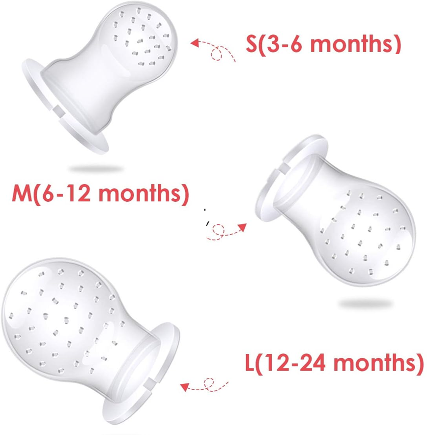 ANGELBLISS mordedor dispensador de frutas para bebés 3-12 meses 2 unidades 6 boquillas