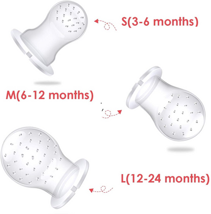 ANGELBLISS mordedor dispensador de frutas para bebés 3-12 meses 2 unidades 6 boquillas