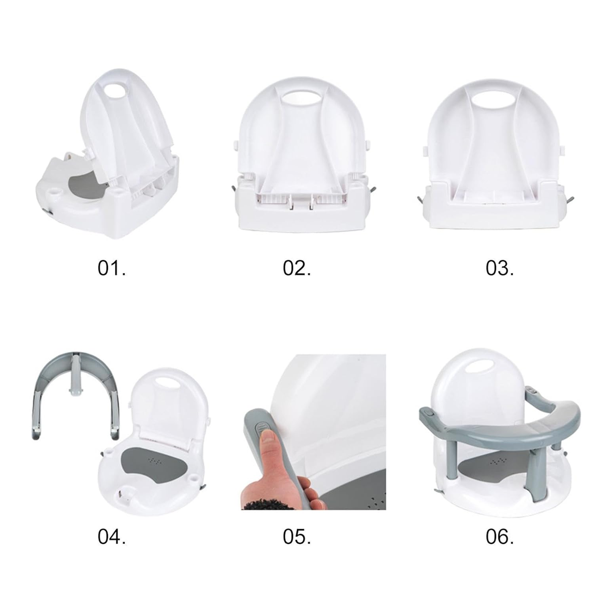 Silla de baño plegable para bebés impermeable y ajustable