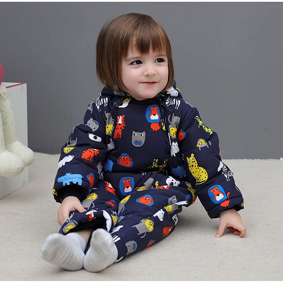 JIAMY mono de invierno con capucha 18-24 meses + guantes y botines para bebés
