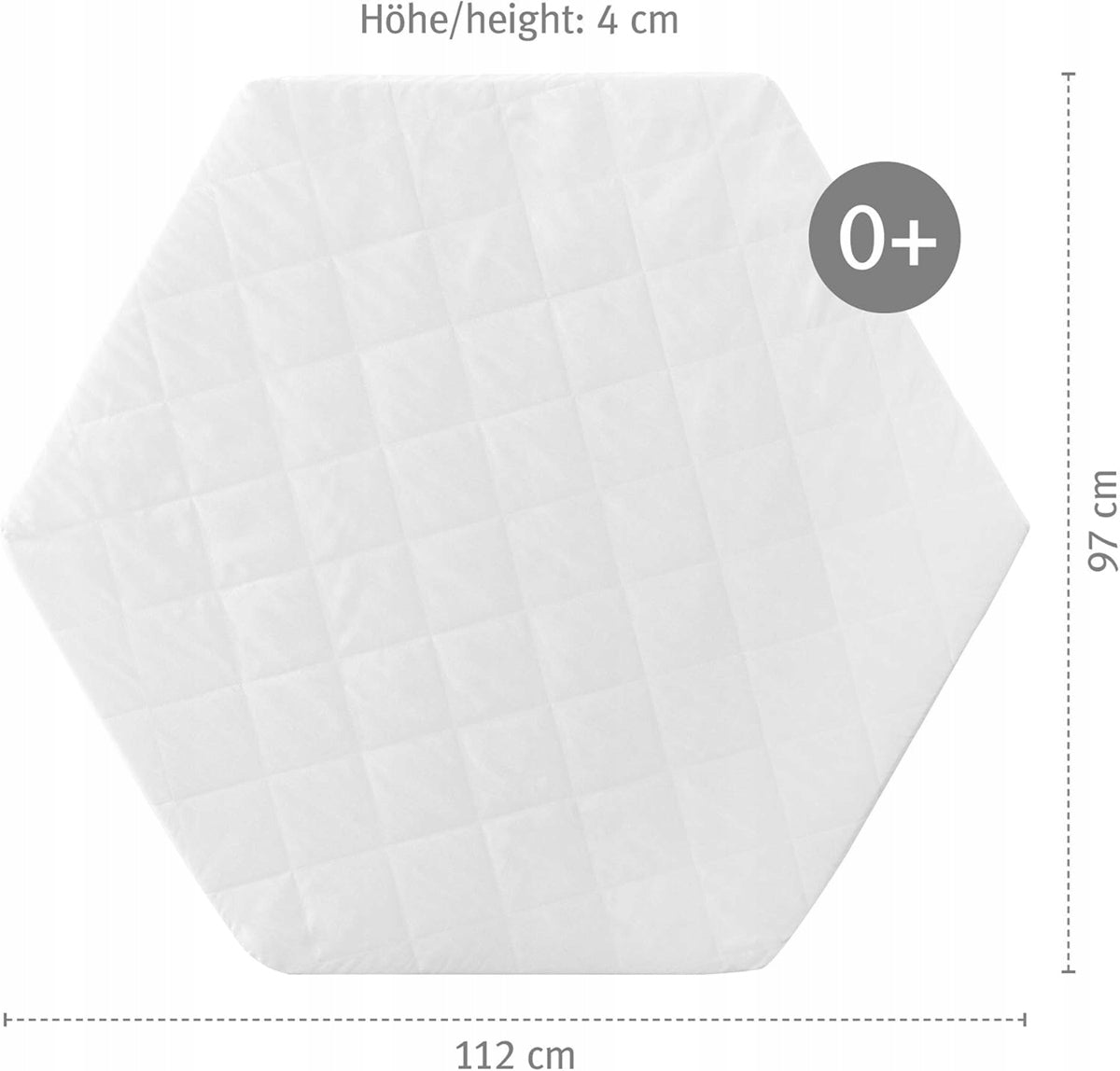 Colchón hexagonal para parque 112 x 97 x 4 cm