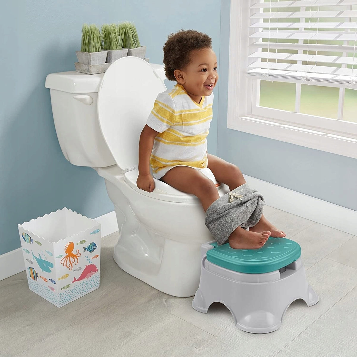 FISHER-PRICE nocnik podest nakładka 3w1, dziecięcy nocnik z podestem i antypoślizgową podstawą