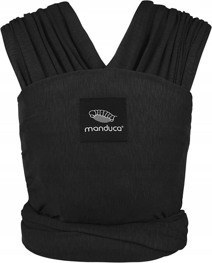 MANDUCA SLING chusta do noszenia dziecka czarna, 100% ekologiczna bawełna, dla noworodka 0m+, do 15 kg