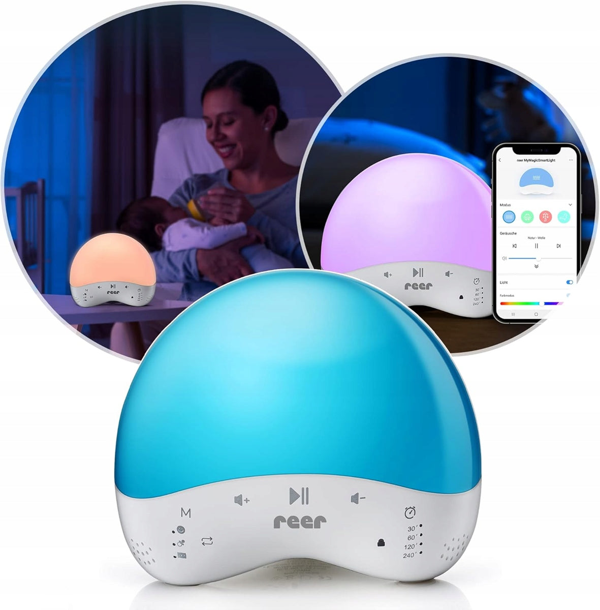Lámpara nocturna inteligente con sonidos y aplicación Smart Life