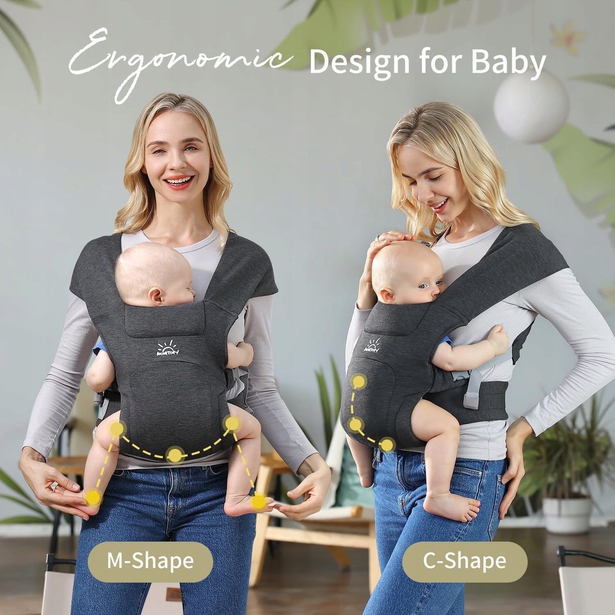 MOMTORY portabebés ergonómico 3 - 12 kg para bebés