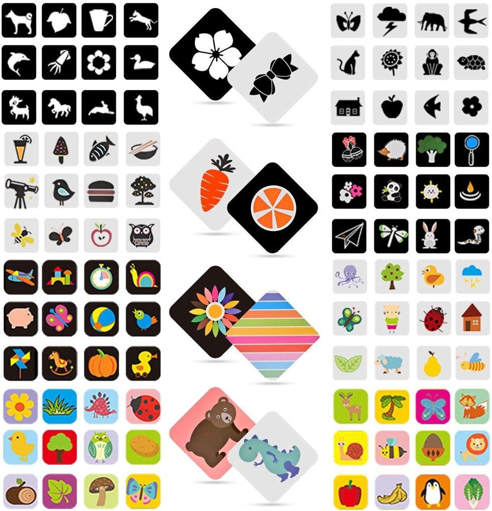 96 tarjetas de contraste, 192 diseños, 14,5 x 14,5 cm